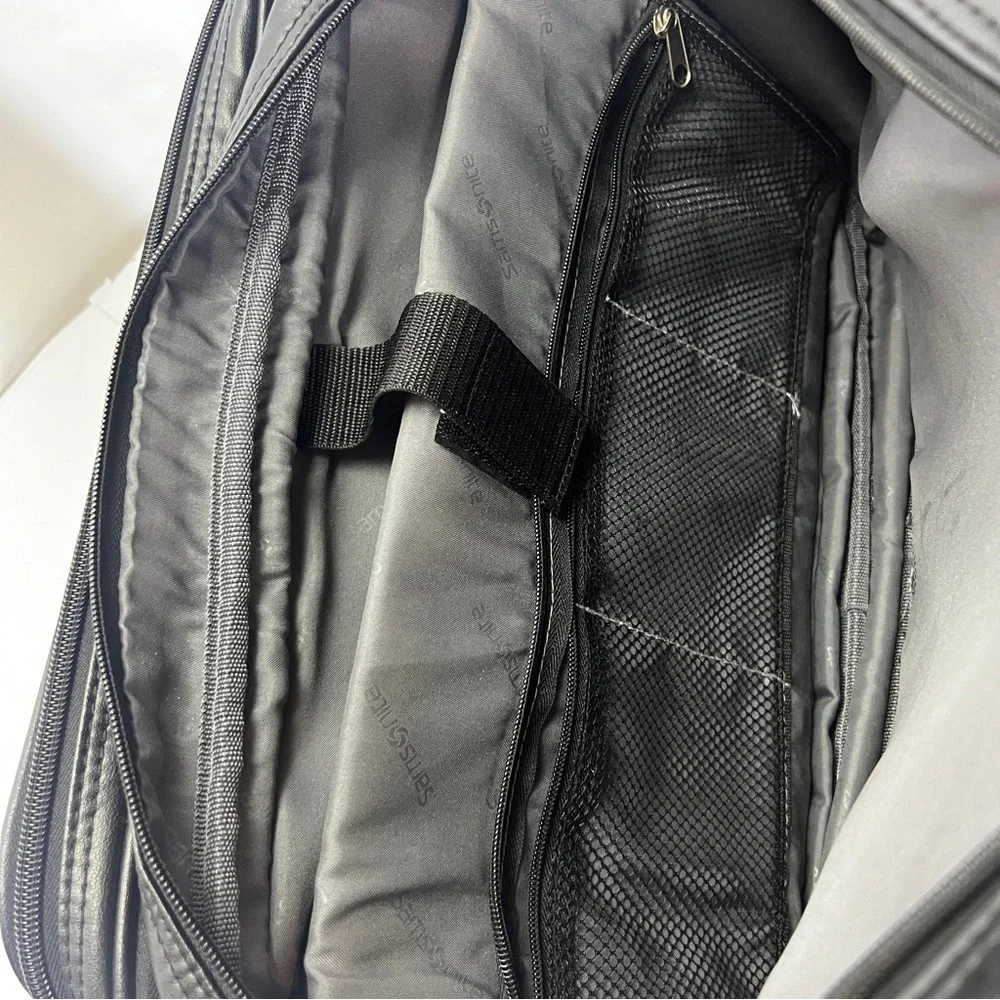 Samsonite 1910 Genuine Leather Laptop Work Briefcase Tote Bag w/strap